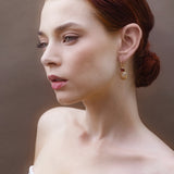 CORA SWAROVSKI AND SAND QUARTZ TWO-STONE EARRINGS