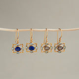 OTTOMAN EARRINGS IN SMOKY TOPAZ AND AQUA