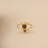 EVIL EYE LABRADORITE RING
