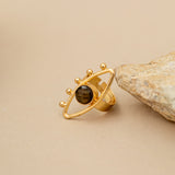 EVIL EYE LABRADORITE RING