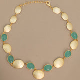 DAKO FLAT NECKLACE IN AQUA