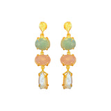 HAMMERED STONE LINE EARRINGS