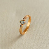 HORUS RING IN AQUA AND SMOKY TOPAZ