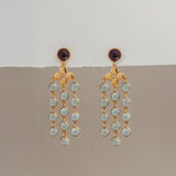 PERNIA EARRINGS IN GARNIA AND AQUA