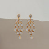 IGUAZU EARRINGS IN MOONSTONE AND OPLALITE