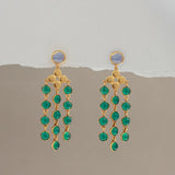 PERNIA EARRINGS IN OPALITE AND GREEN ONYX