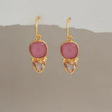 PALASA EARRINGS IN PINK ONYX AND TOPAZ