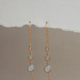 LILY THREADER IN AQUA ROSE QUARTZ AND OPLALITE