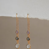 LILY THREADER IN AMETHYST LABRODORITE AND MOONSTONE
