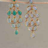 IGUAZU EARRINGS IN MOONSTONE AND OPLALITE