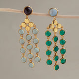 PERNIA EARRINGS IN GARNIA AND AQUA