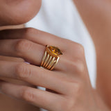 CITRINE ARMOUR RING