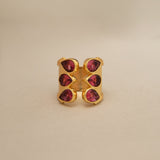 TRIO BRIDGE RING RUBY