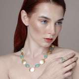 DAKO FLAT NECKLACE IN AQUA