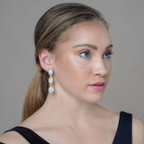 3 STONE RAINBOW MOONSTONE EARRINGS