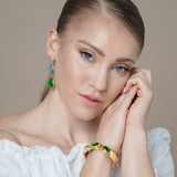 Bloom Quartz, Cobalt And Green Monalisa Earrings