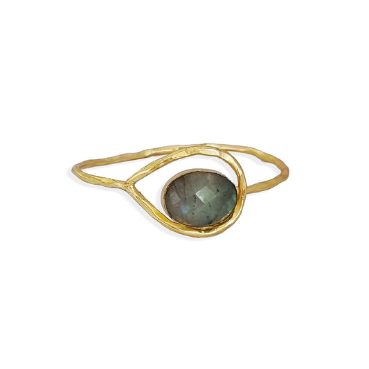 EVIL EYE CUFF IN LABRADORITE