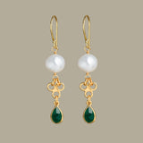 DELA EARRINGS IN GREEN ONYX