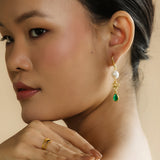 DELA EARRINGS IN GREEN ONYX