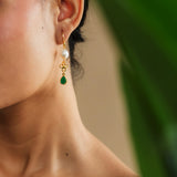 DELA EARRINGS IN GREEN ONYX