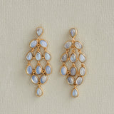 IGUAZU EARRINGS IN MOONSTONE AND OPLALITE