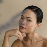 IGUAZU EARRINGS IN MOONSTONE AND OPLALITE