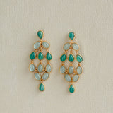 IGUAZU EARRINGS IN GREEN ONYX AND AQUA