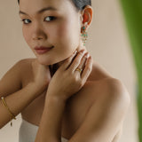 IGUAZU EARRINGS IN GREEN ONYX AND AQUA