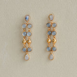 KAI COLUMN EARRINGS IN BLUE CHALCEDONY AND MOONSTONE