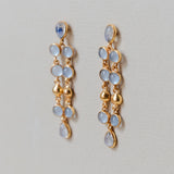 KAI COLUMN EARRINGS IN BLUE CHALCEDONY AND MOONSTONE