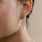 KAI COLUMN EARRINGS IN BLUE CHALCEDONY AND MOONSTONE