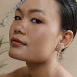 KAI COLUMN EARRINGS IN BLUE CHALCEDONY AND MOONSTONE