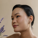 KAI COLUMN EARRINGS IN SMOKY TOPAZ AND AQUA