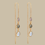 LILY THREADER IN AMETHYST LABRODORITE AND MOONSTONE