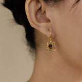 OTTOMAN EARRINGS IN SMOKY TOPAZ AND AQUA