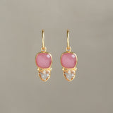 PALASA EARRINGS IN PINK ONYX AND TOPAZ