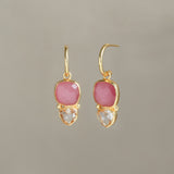 PALASA EARRINGS IN PINK ONYX AND TOPAZ
