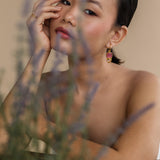 PALASA EARRINGS IN PINK ONYX AND TOPAZ