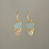PALASA EARRINGS IN AQUA AND TOPAZ