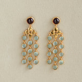 PERNIA EARRINGS IN GARNIA AND AQUA