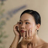 PERNIA EARRINGS IN GARNIA AND AQUA
