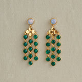 PERNIA EARRINGS IN OPALITE AND GREEN ONYX