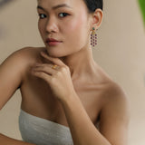 PERNIA EARRINGS IN AMETHYST AND BLUE TOPAZ