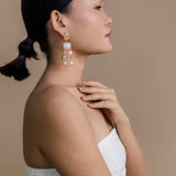 Veloura earrings in Rose Quartz and Aqua