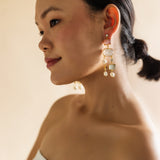 Veloura earrings in Rose Quartz and Aqua