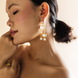 Veloura earrings in Rose Quartz and Aqua
