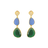 Bloom Quartz, Cobalt And Green Monalisa Earrings