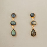 3 STONE LABRADORITE EARRINGS