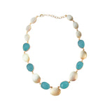 DAKO FLAT NECKLACE IN AQUA