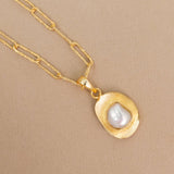 Medallion Natural Pearl Necklace